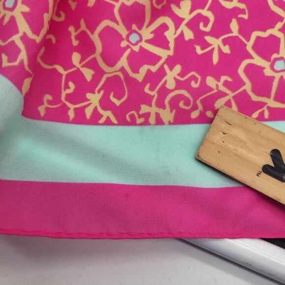 VTG Norma Dori Women's Floral Pink Blue Scarf Cote D'Azur Square - Picture 8 of 8